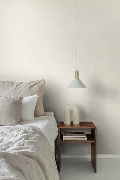 ESTAhome papier peint noms de fleurs manuscrits en latin beige 53 cm x 10.05 m