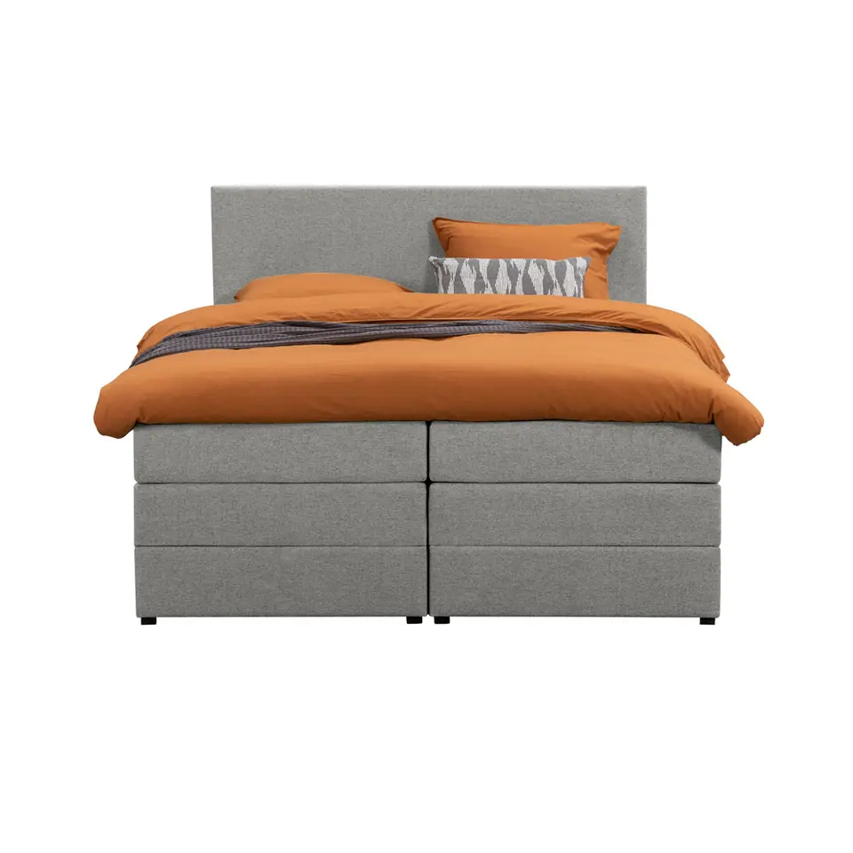 Boxspring met opbergruimte Liv egaal - lichtgrijs - 180x200 cm