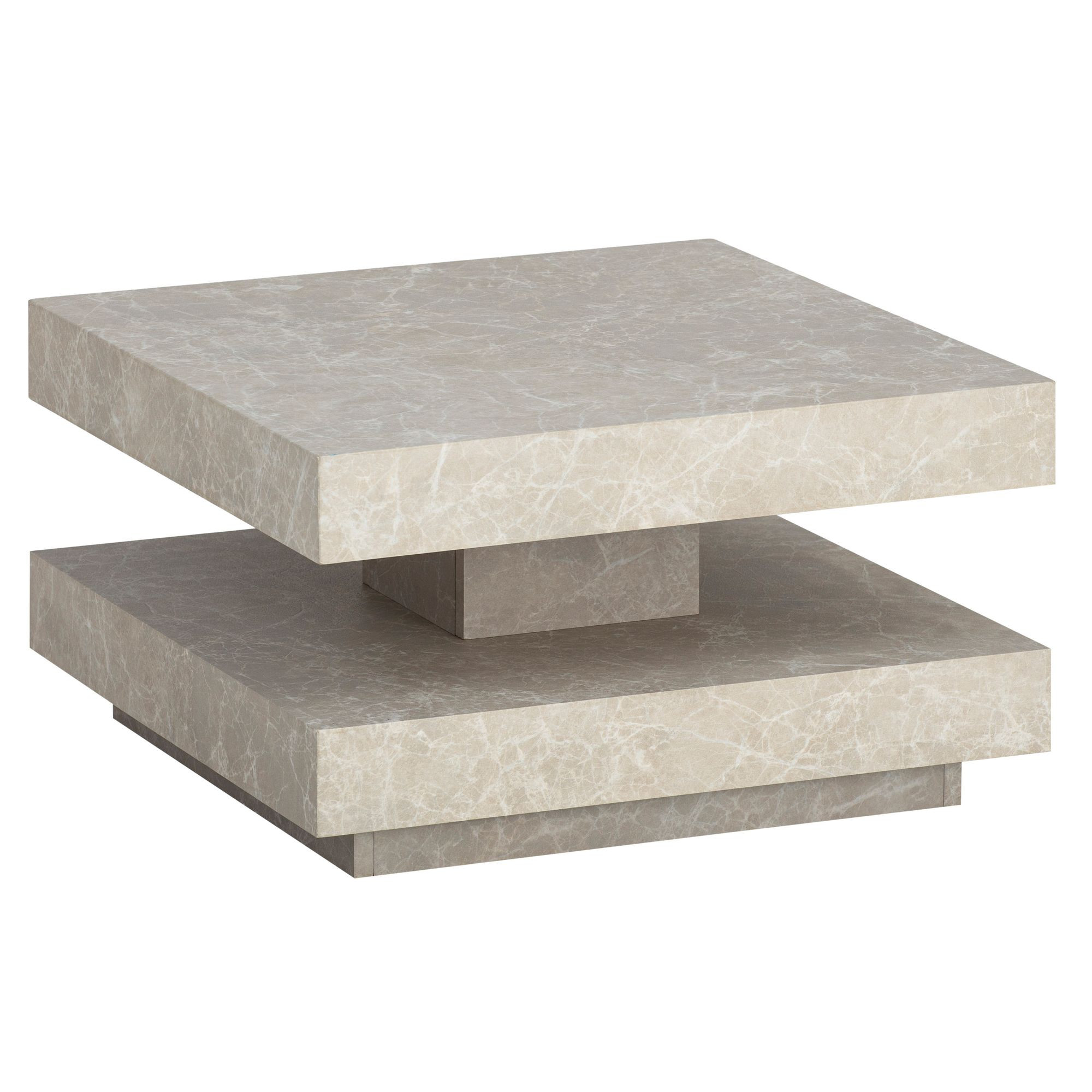 Stolik Kawowy 60x60x34 cm z Półką Nowoczesny Design MDF do Salonu