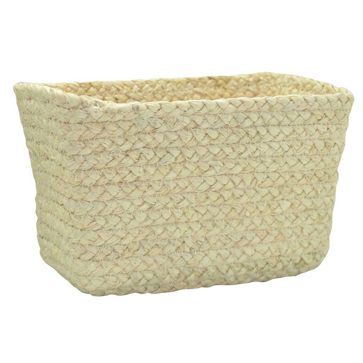 - Panier rectangulaire en fibre de mais beige