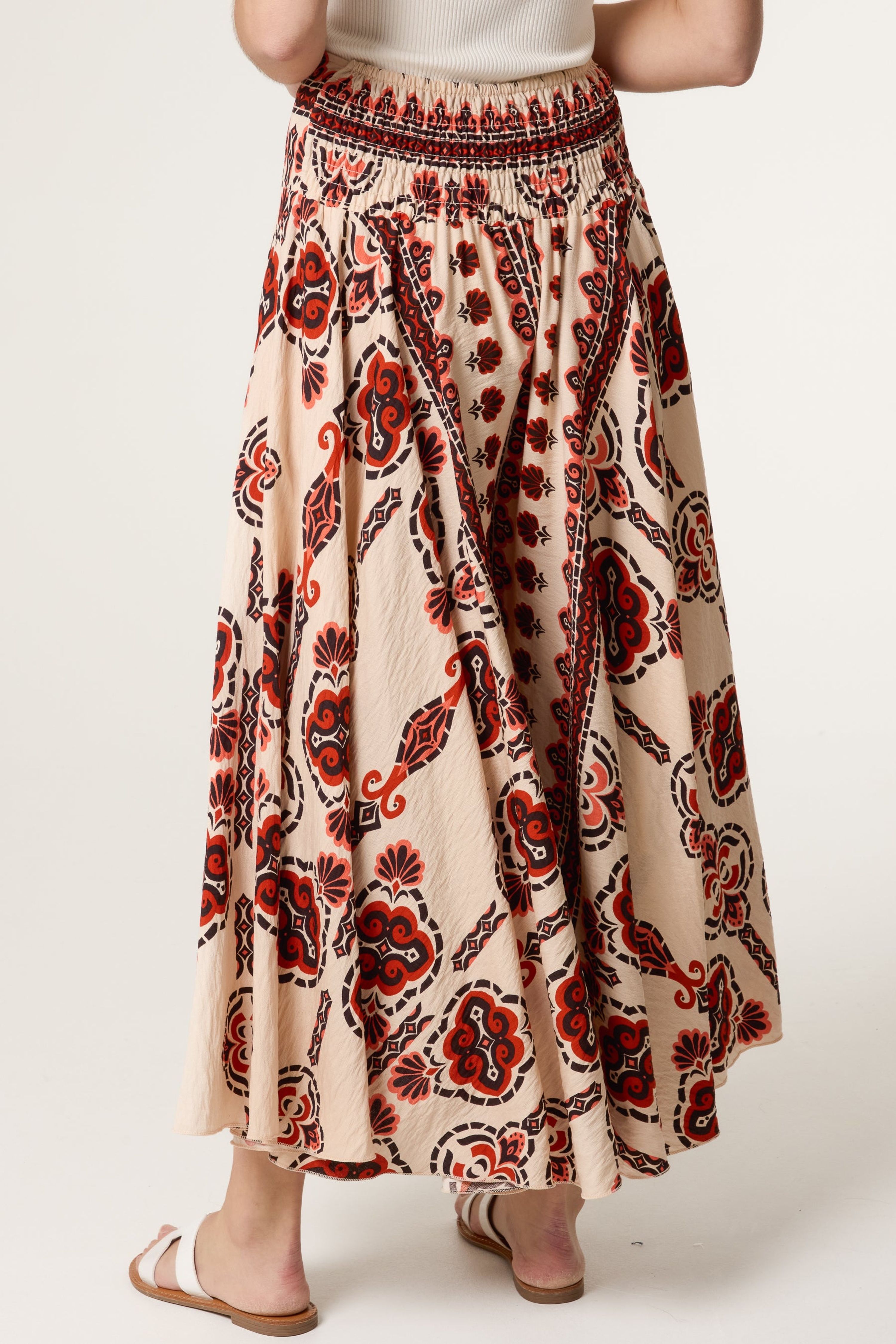 Blue Vanilla Peach Deep Waist Flowy Pants