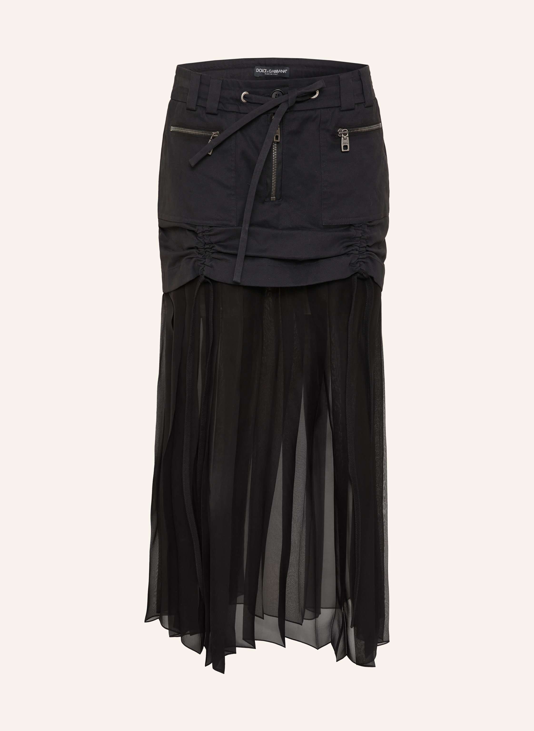 DOLCE & GABBANA Rock mit Seide im Materialmix