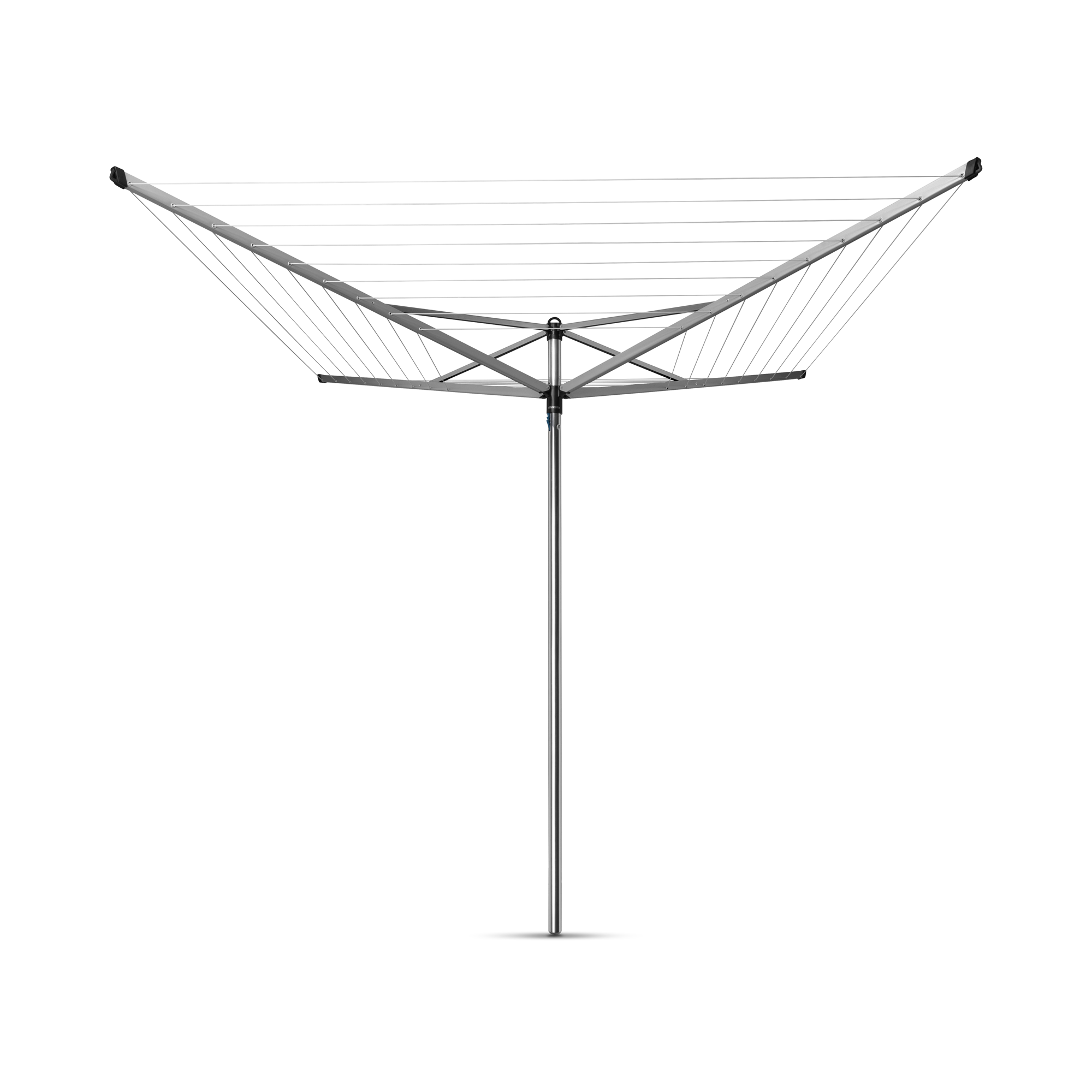 Brabantia Droogmolen Topspinner, 50 meter met metalen grondanker, doorsnede 45 mm 310805 - Metallic Grey