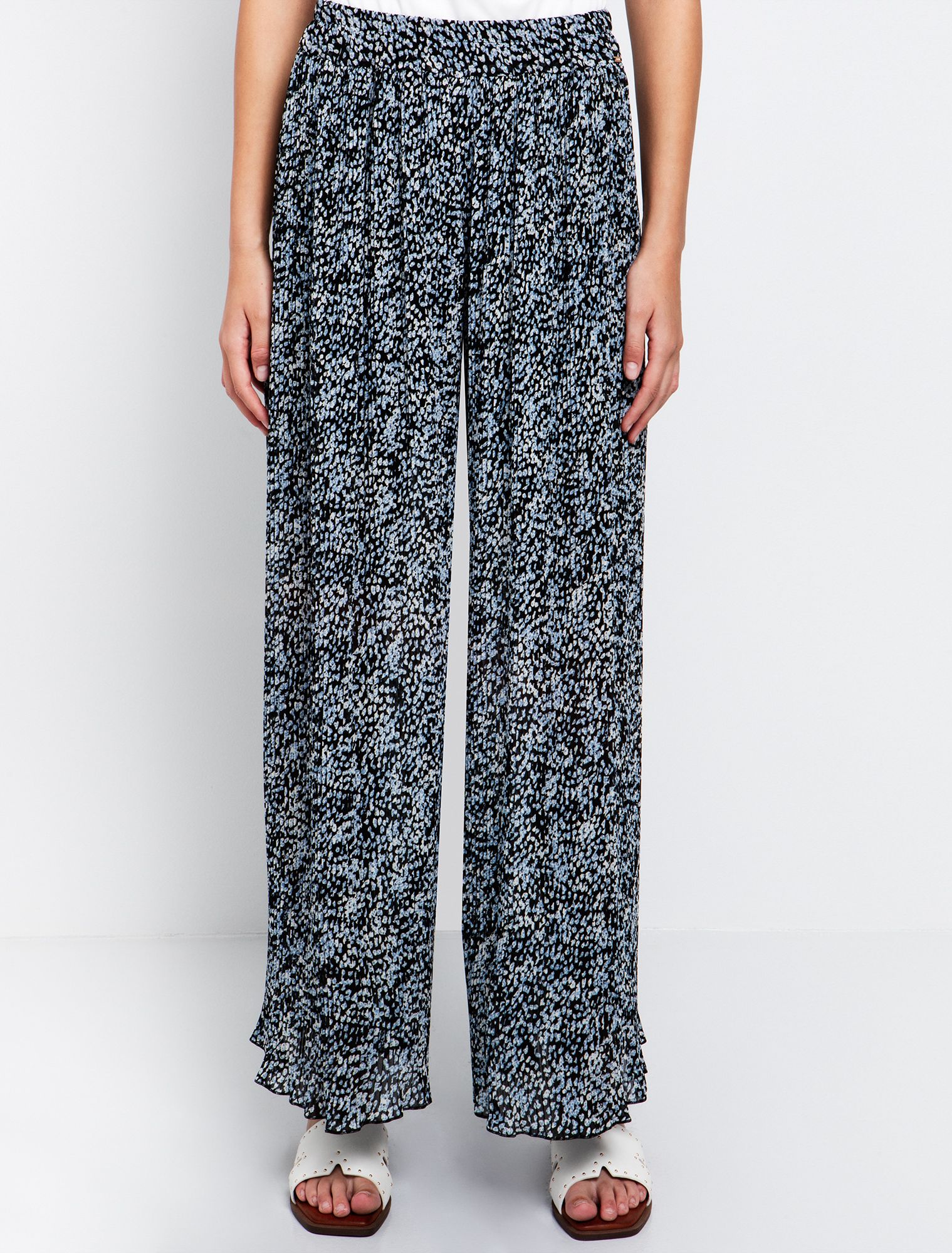 Εμπριμέ παντελόνα πλισέ