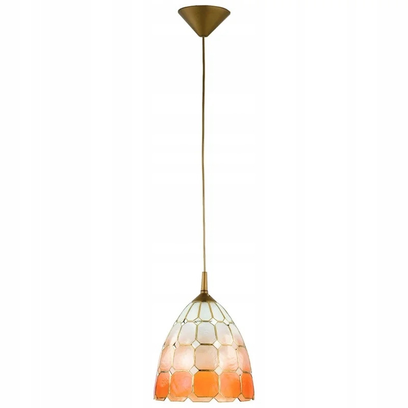 Lampa wisząca CAMPANA mosiężno-biała-pomarańczowa 1xE27x15W IP20 Alfa