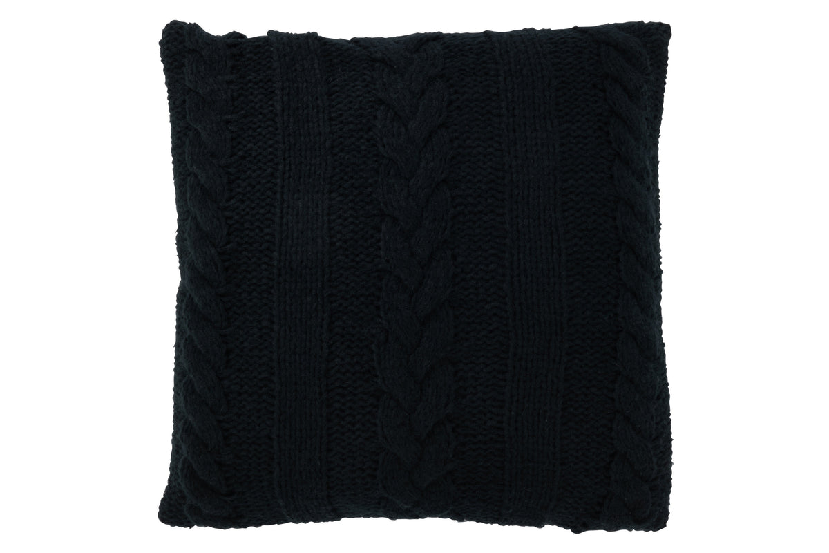 J-Line kussen Twist - polyester - zwart