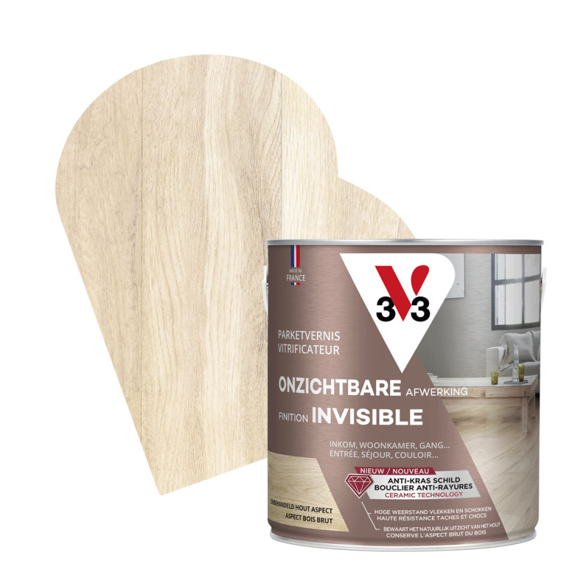 Vernis pour parquet Finition Invisible incolore mat 2,5 L V33