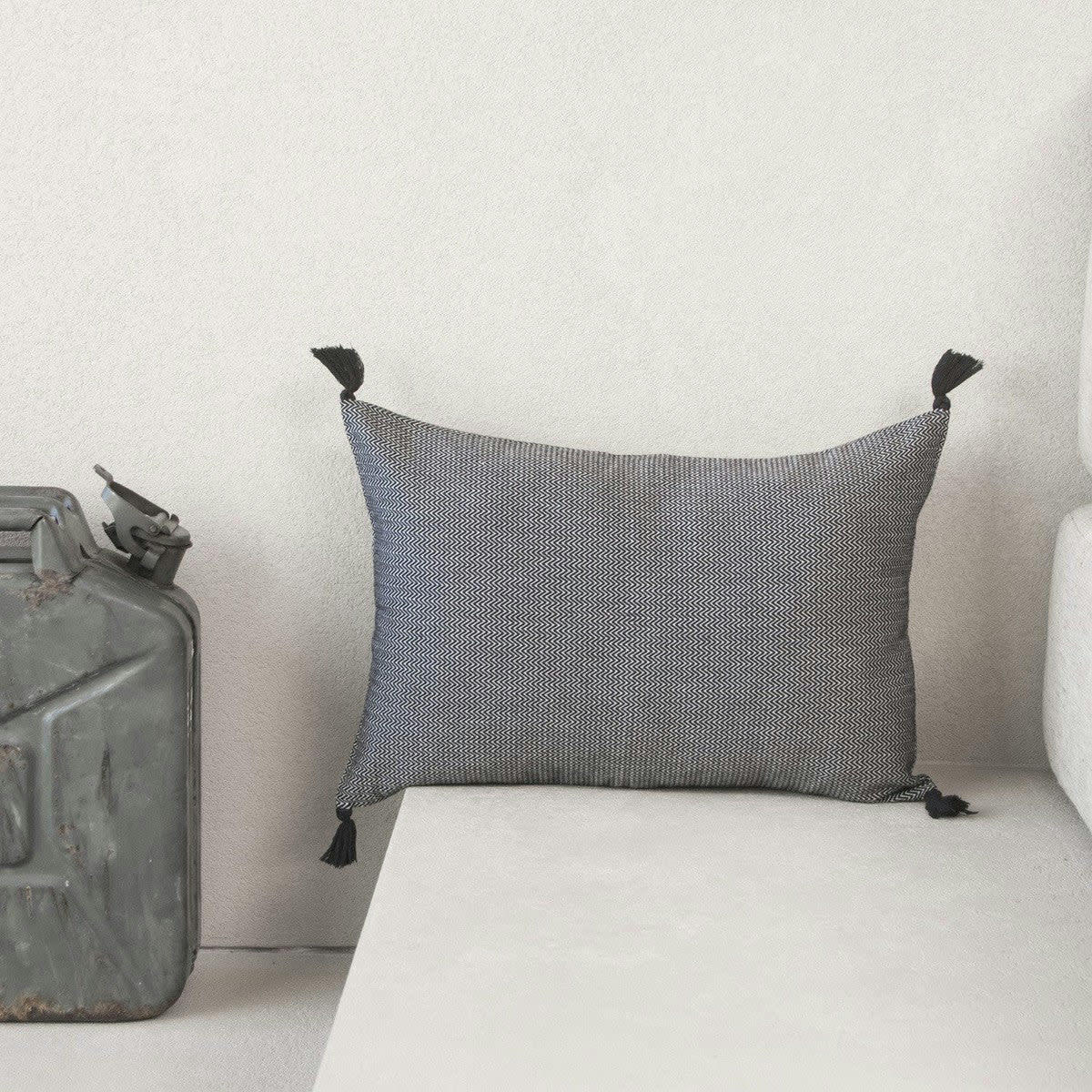 STOCKHOLM - Housse de coussin rectangle coton  60x40 noir