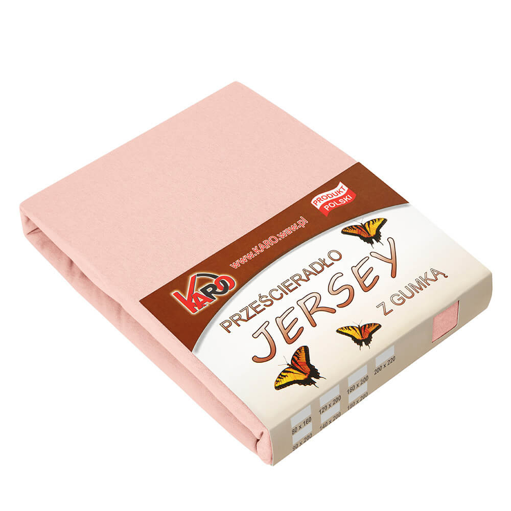 Prześcieradło jersey z gumką 90x200 łososiowe 150g/m2 KARO