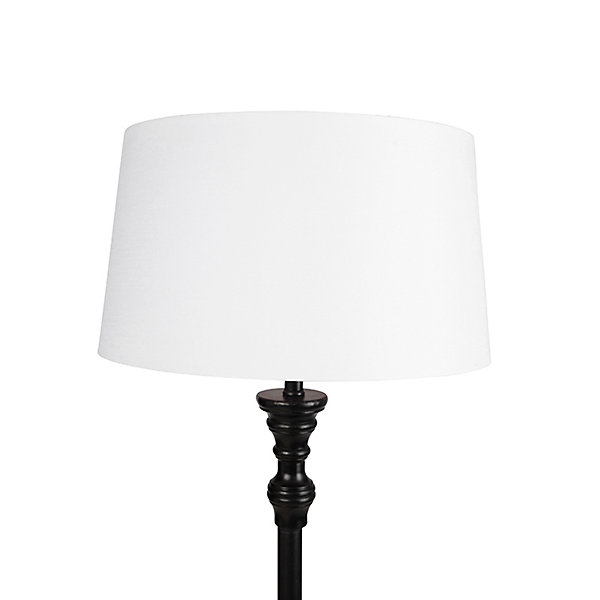 Lampadaire noir avec abat-jour en lin blanc 45 cm - Classico