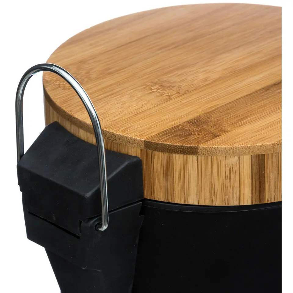 5Five Pedaalemmer - zwart - metaal - 3 L - 17 x 25 cm