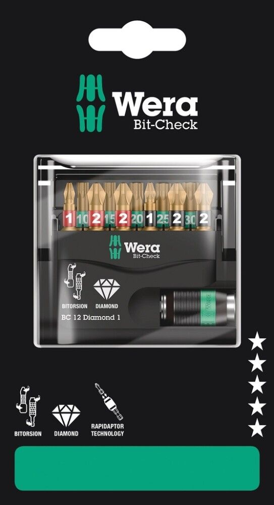 BITSSETT WERA DIAMOND 12 DELER