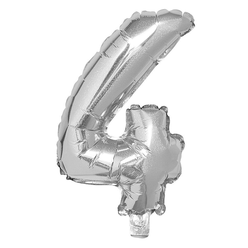 Ballon chiffre 4 doré ou argenté 33cm