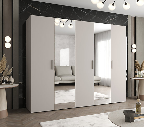 Armoire Bari 2 a portes battantes H. 202 x L.250 x P. 52, 5 portes