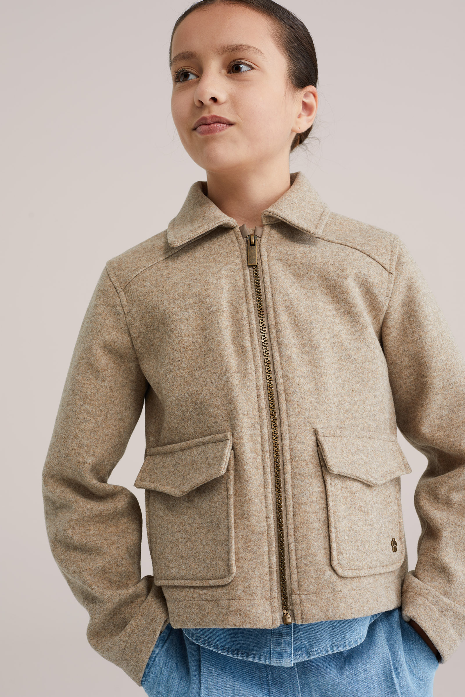 Meisjes jack met wollook