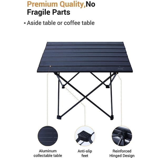 Folding Table, Portable Camping Table, Aluminum Collapsible Table top Ultralight Compact with Carry Bag