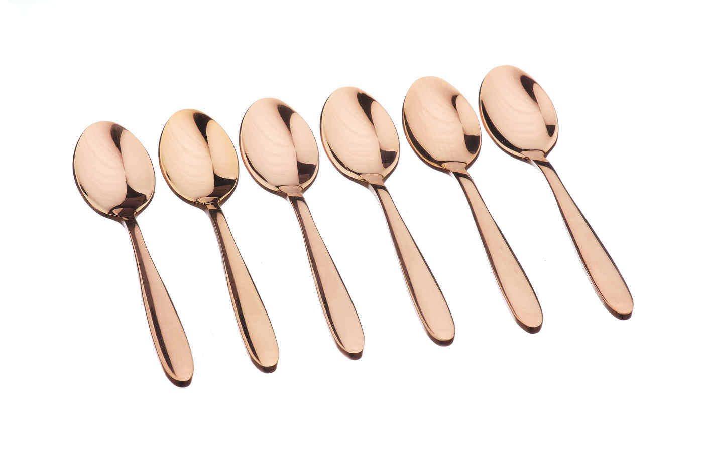 NUDE - Lot de 6 petites cuillères en inox cuivre