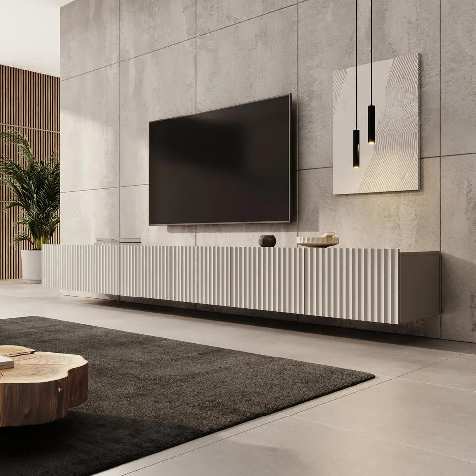 Meubella - TV-Meubel Pepinos - Beige - 300 cm