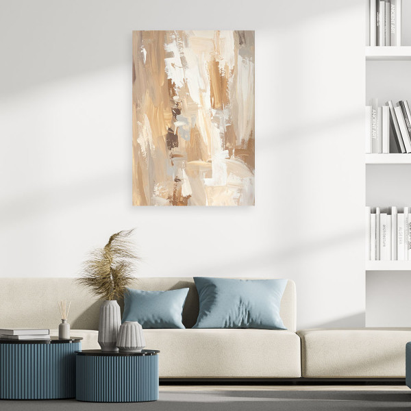 Obraz na płótnie, Beżowa Abstrakcja Tekstura Minimalistyczna 20x30