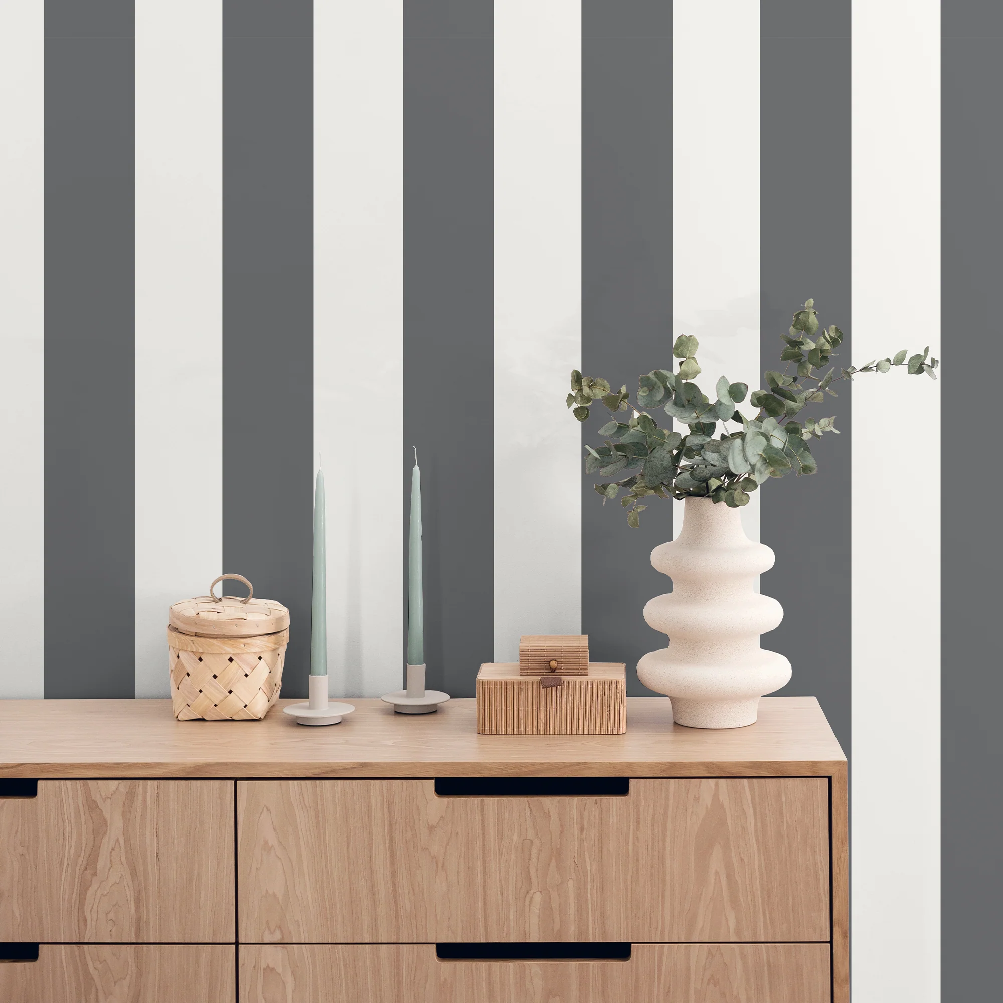 Papier peint intissé VICTOR coloris noir léger et blanc
