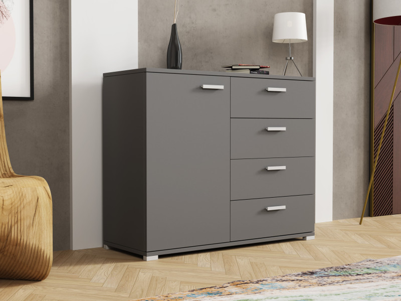 Komoda Brixton 100 cm Antracytowa nowoczesna