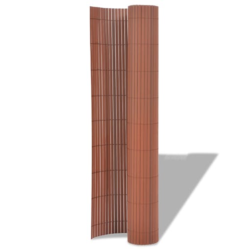 NNEVL Double-Sided Garden Fence PVC 90x500 cm Brown