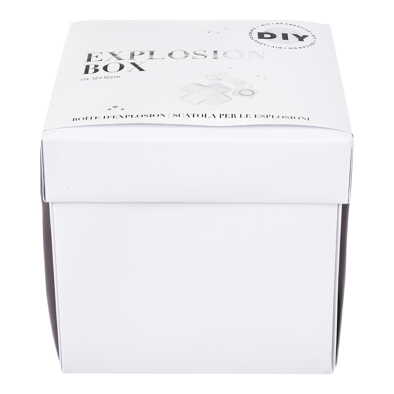 DIY-Explosionsbox Weiß,B 120 x H 120 x T 120 mm