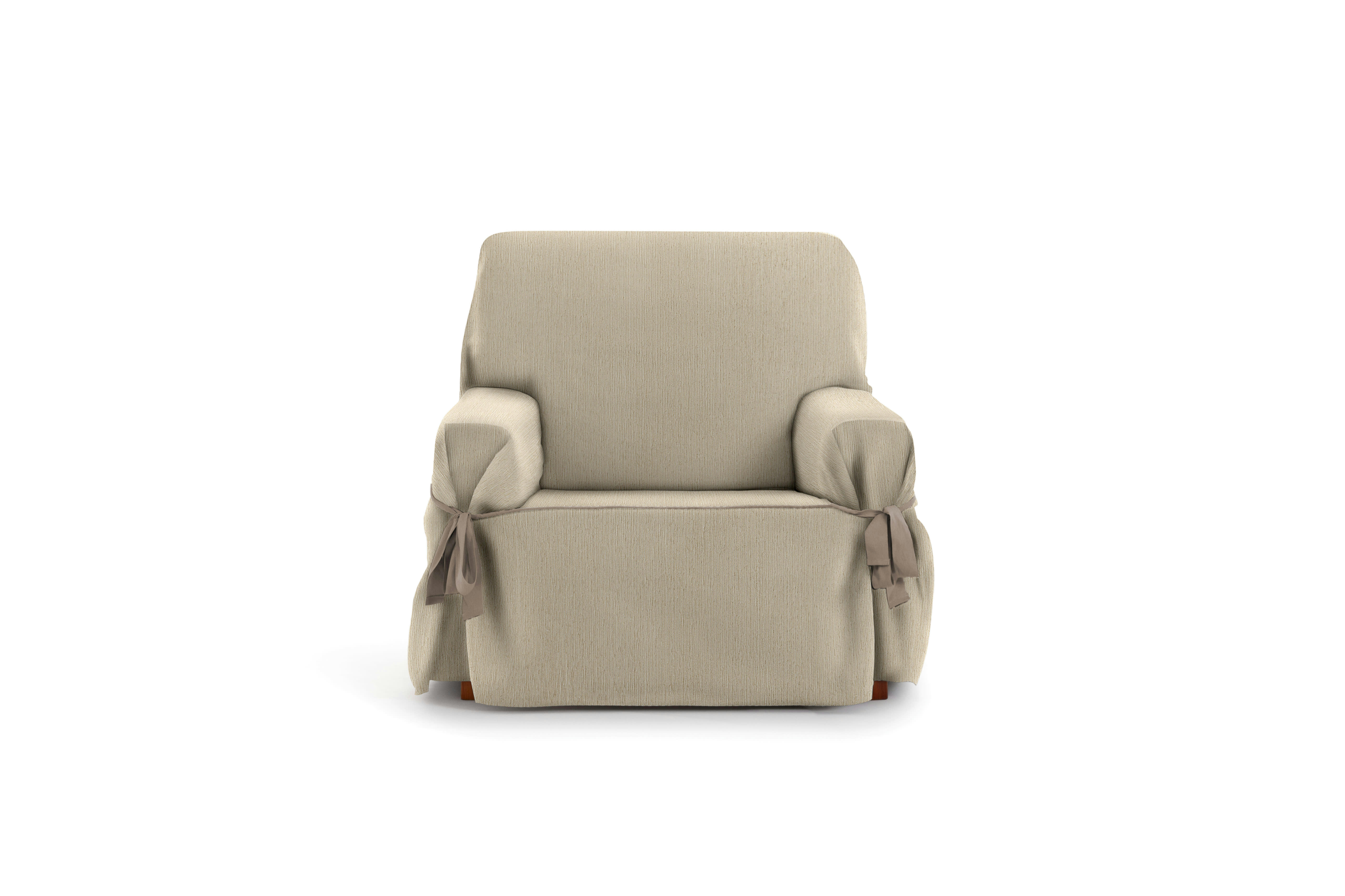 EYSA - Housse de fauteuil avec des rubans beige 80 - 120 cm