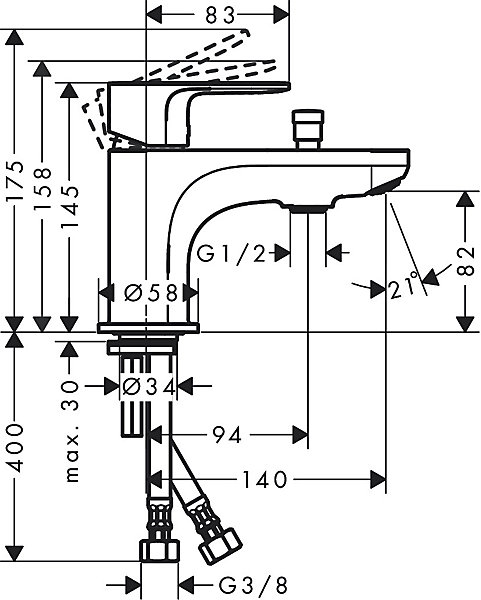 Mitigeur bain/douche Rebris E monotrou Chromé