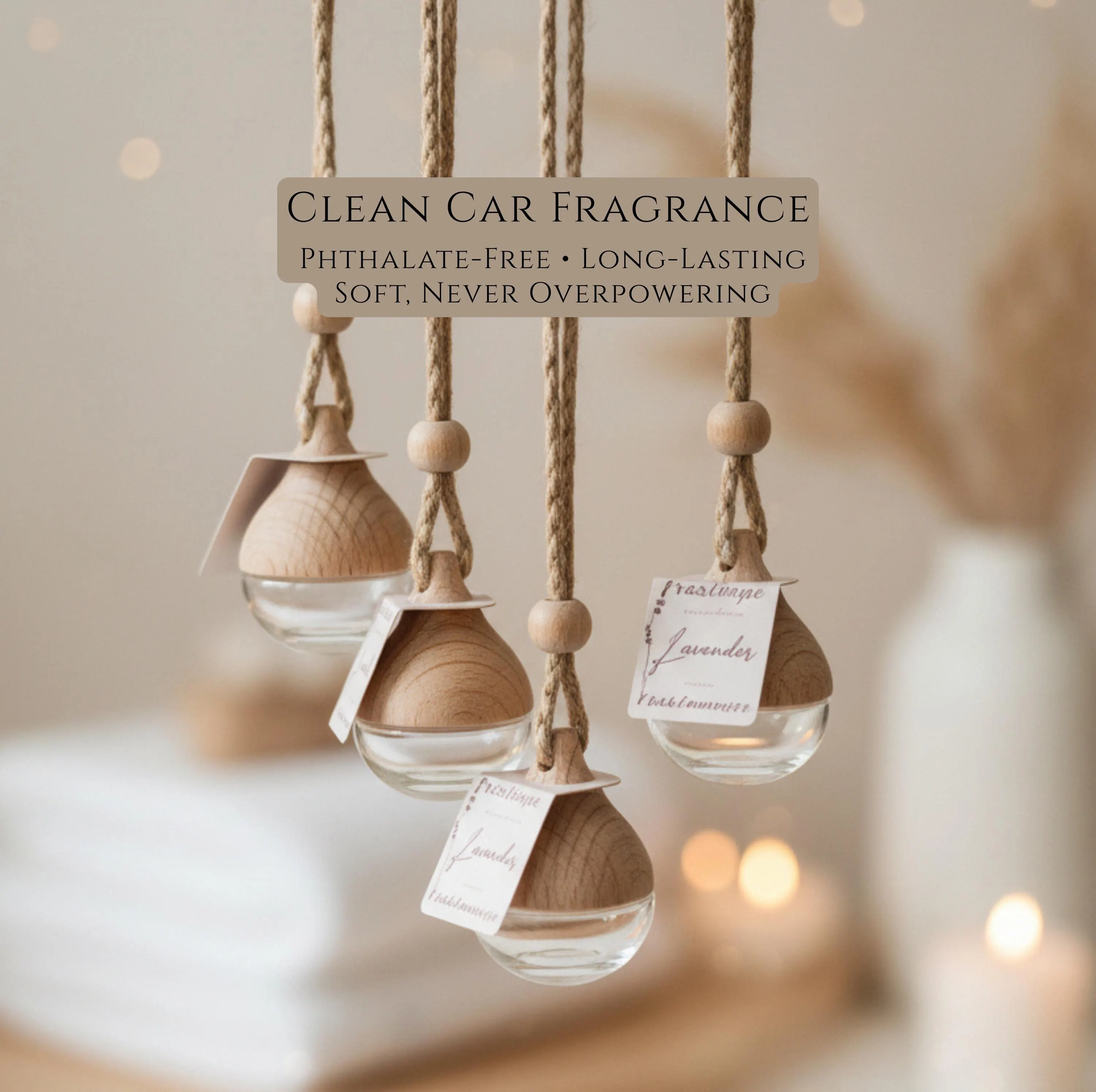 Teardrop Car Diffuser | Non-Toxic Hanging Air Freshener | Clean Fragrance | Phthalate-Free | Long Lasting Car Scent