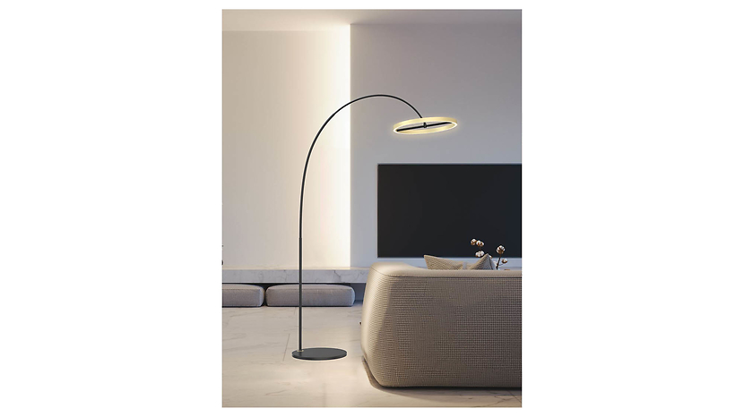 Lampa podłogowa Brest LED metalowa czarno-złota