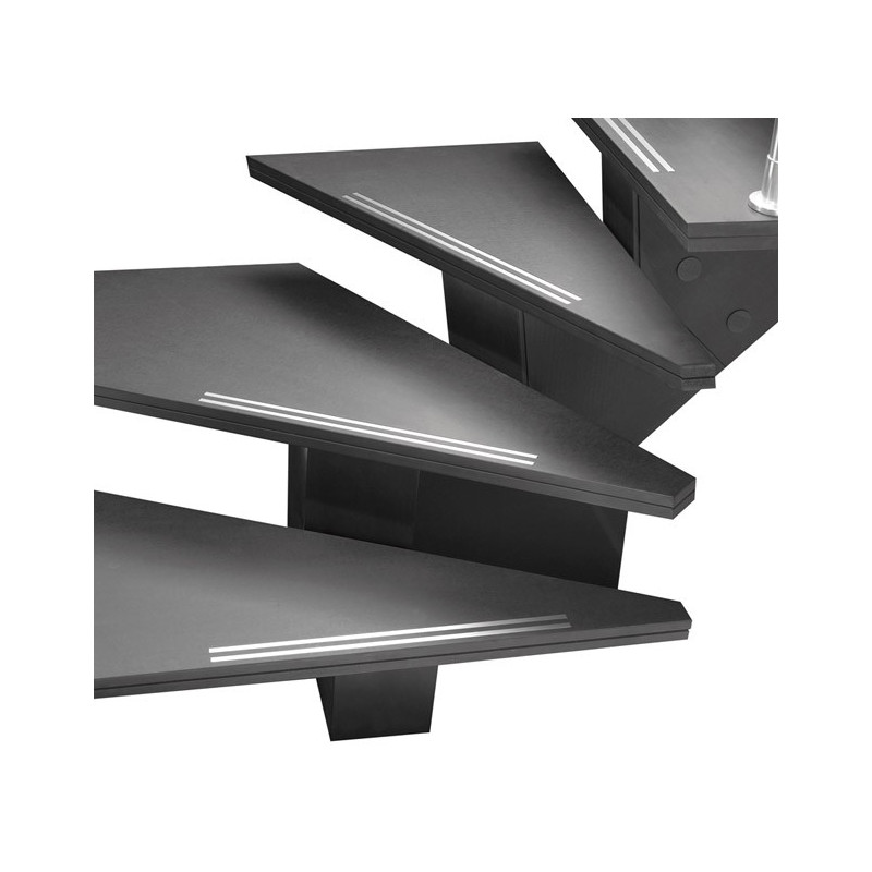 Escalier Gomera 1/4 tournant droit avec marches strips alu SOGEM