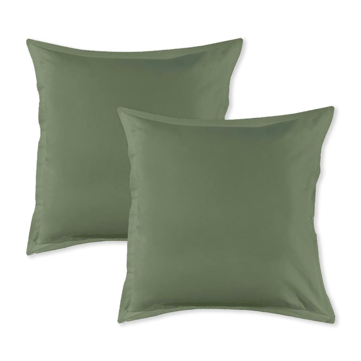 COTON UNIS - Lot de 2 taies d'oreiller coton  sauge 64x64cm sauge 64x64cm