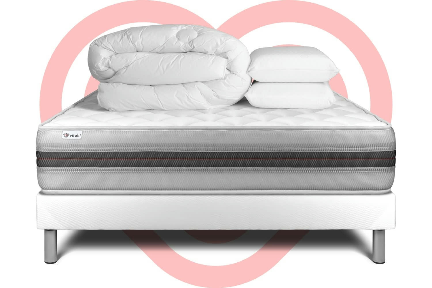 VITALMEMO BACK - Pack Mousse  à mémoire de forme[ 200x200cm kit Blanc