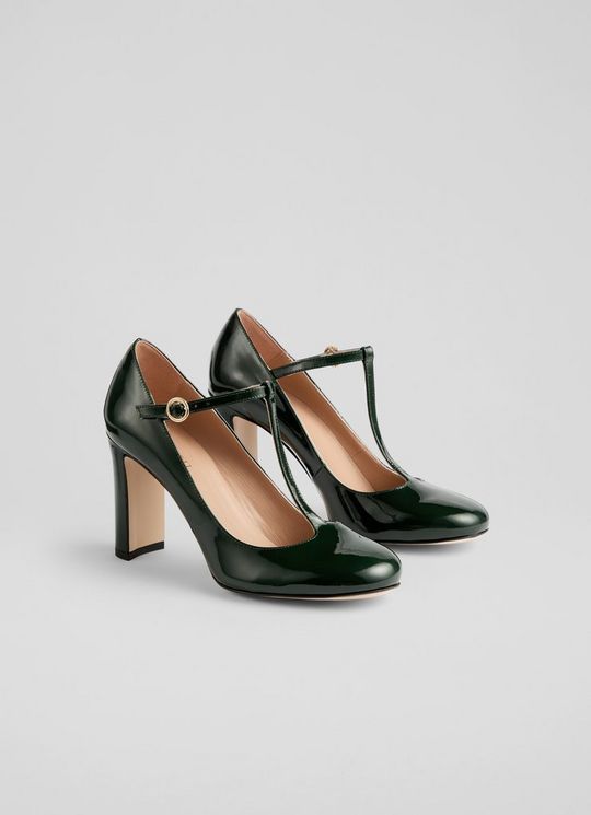 Annalise Green Patent Maryjane T Bar Court