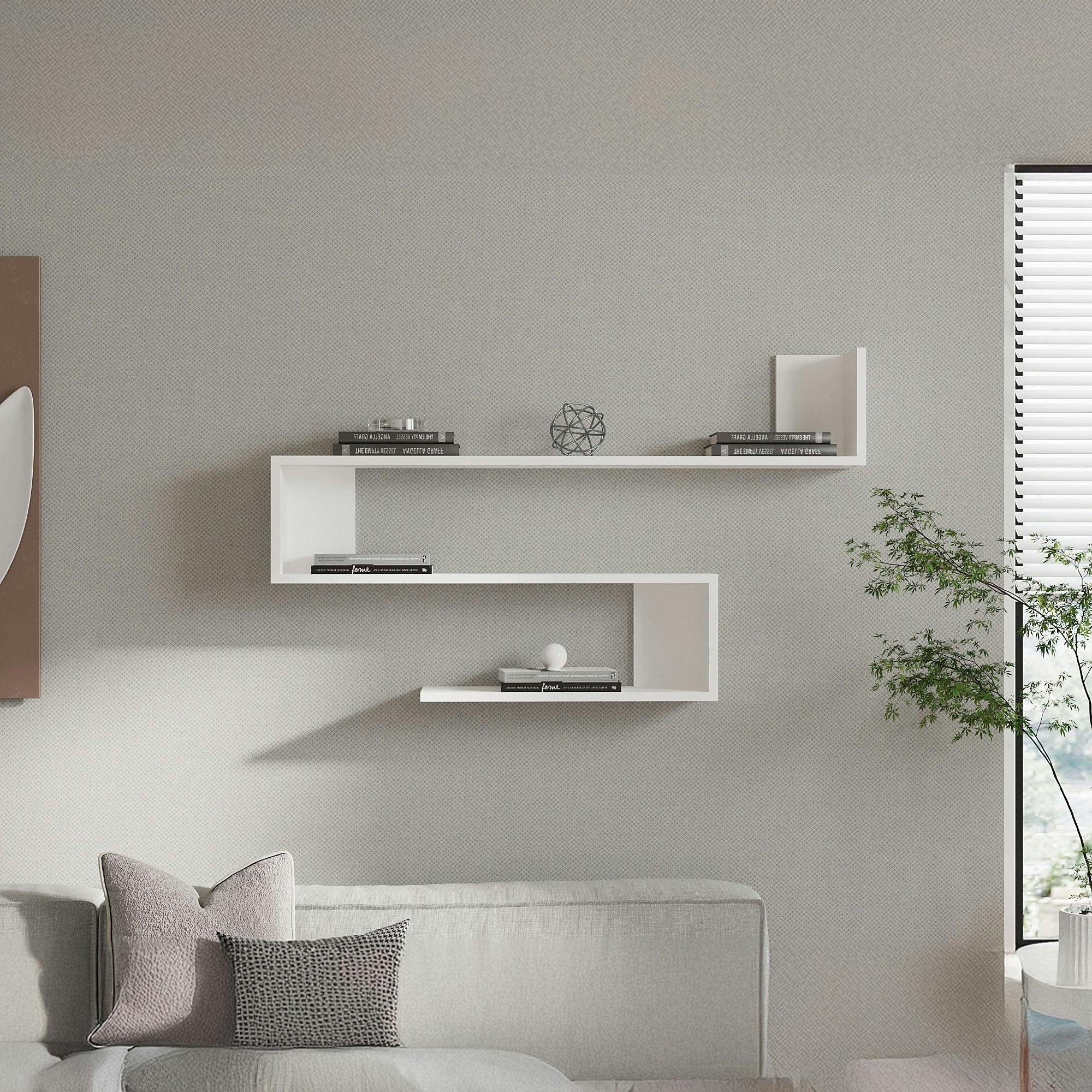 Étagère murale design blanche silhouette zigzag MARFA