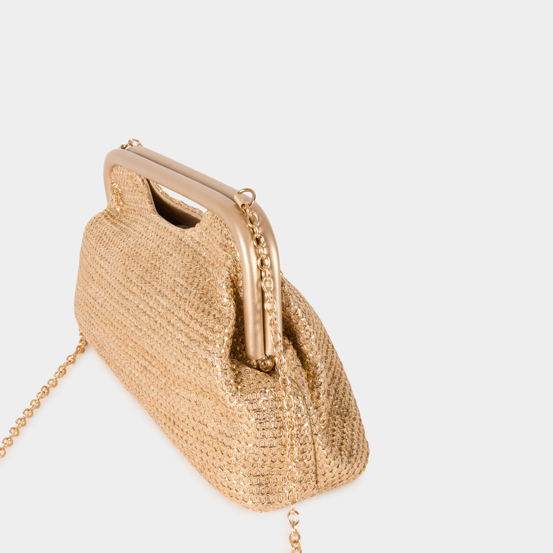 Woven Pouch Gold Yellow Women