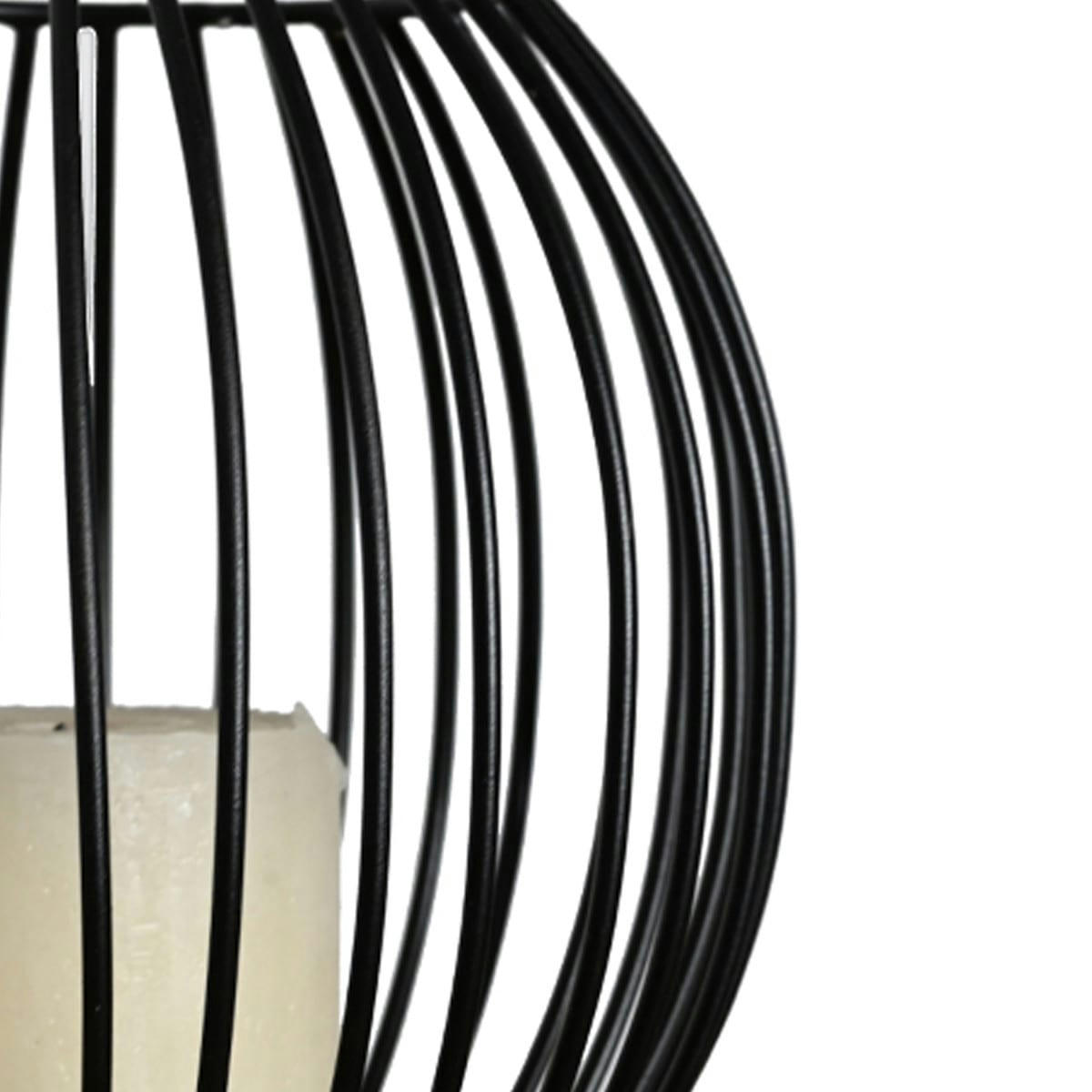 KEMI BLACK - Photophore métal rond 18x17 cm