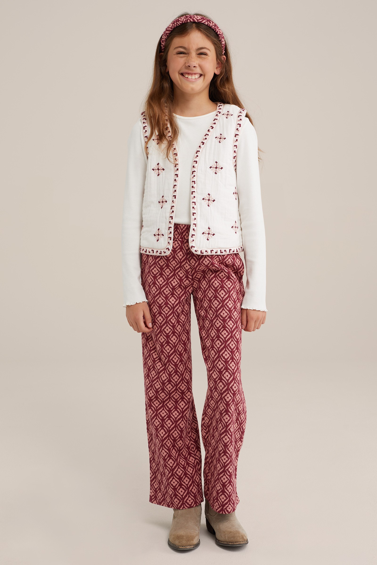 Meisjes gilet met embroideries