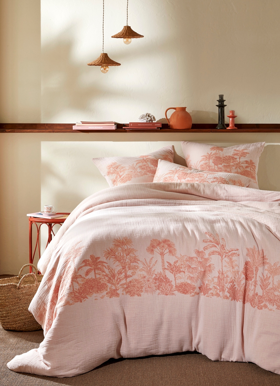 HOUSSE DE COUETTE DOUBLE GAZE DE COTON GAMBIER TERRACOTTA