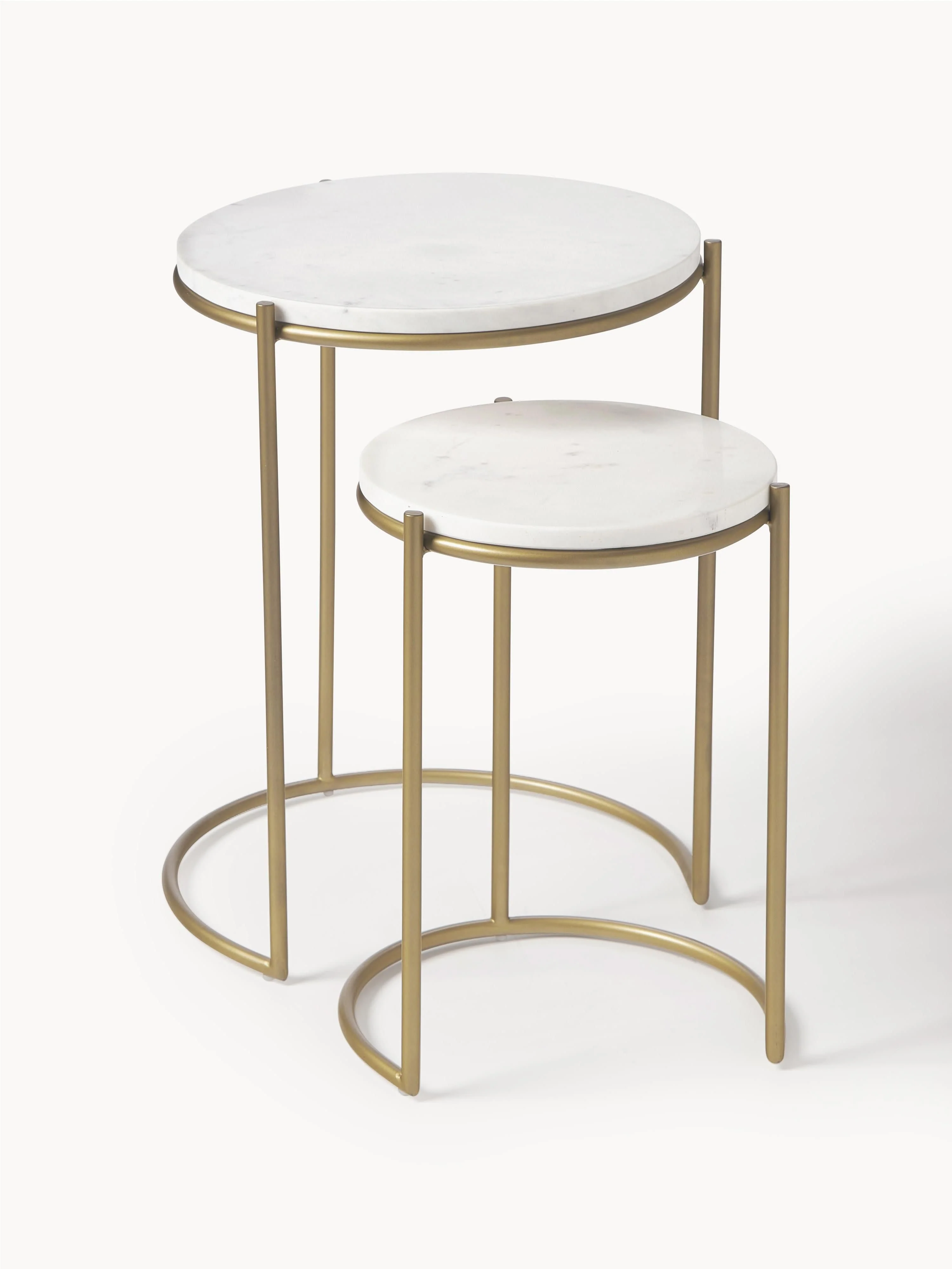 Marmor-Beistelltische Ella, 2er-Set
