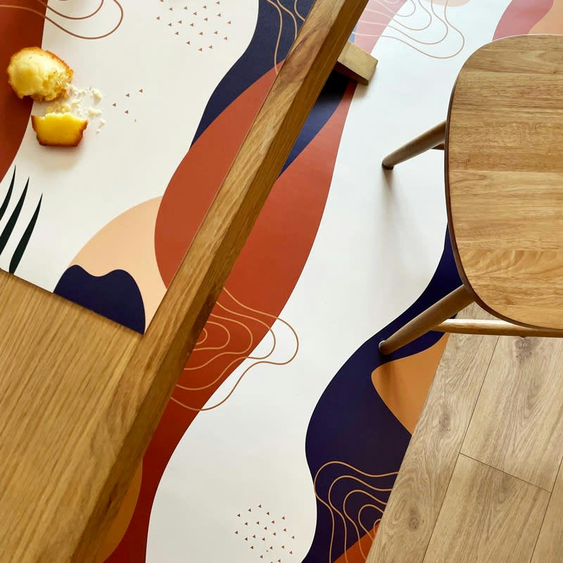 DUNE - Tapis Vinyle Large l120xH200cm Beige Abstrait