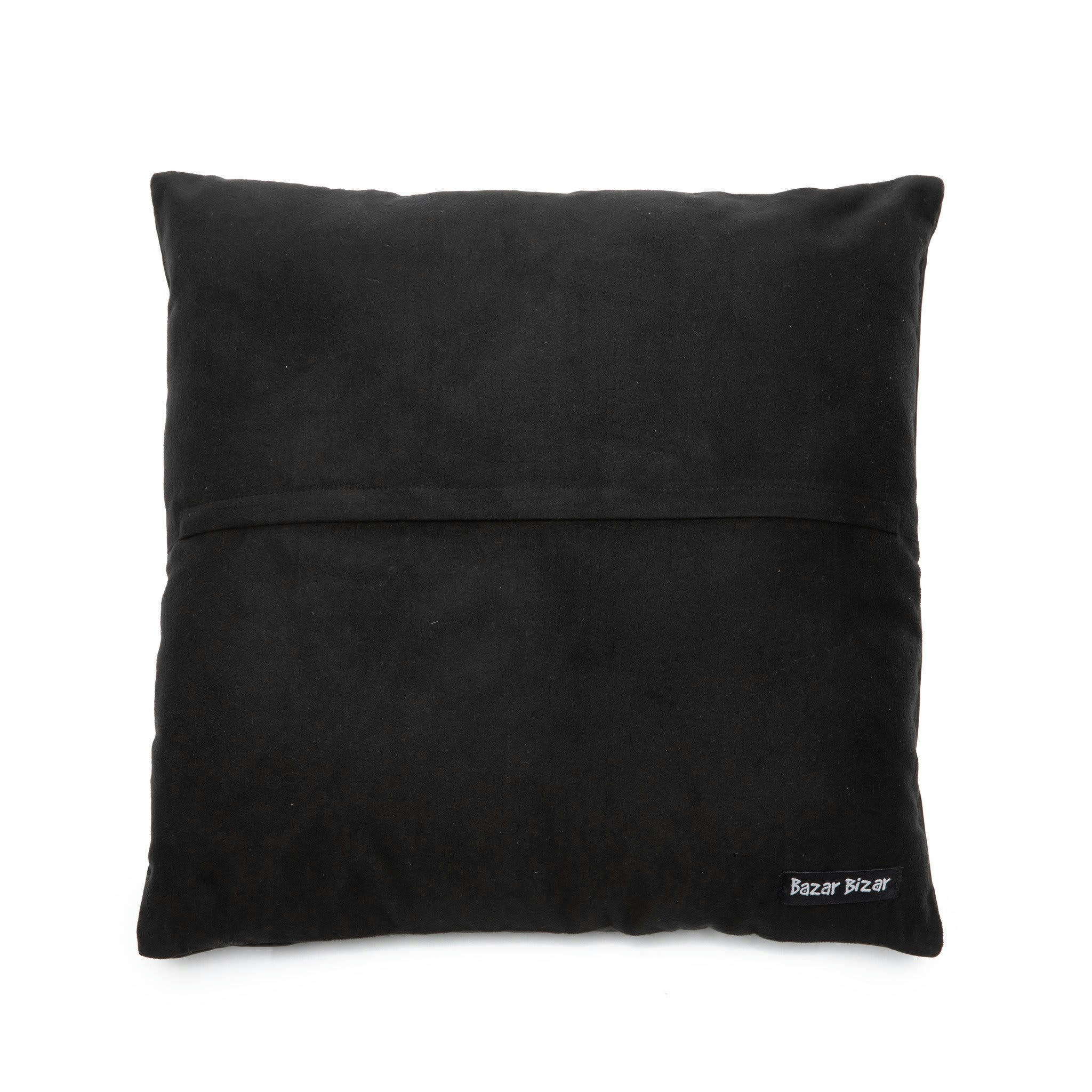 LEATHER - Coussin en cuir noir 40x40