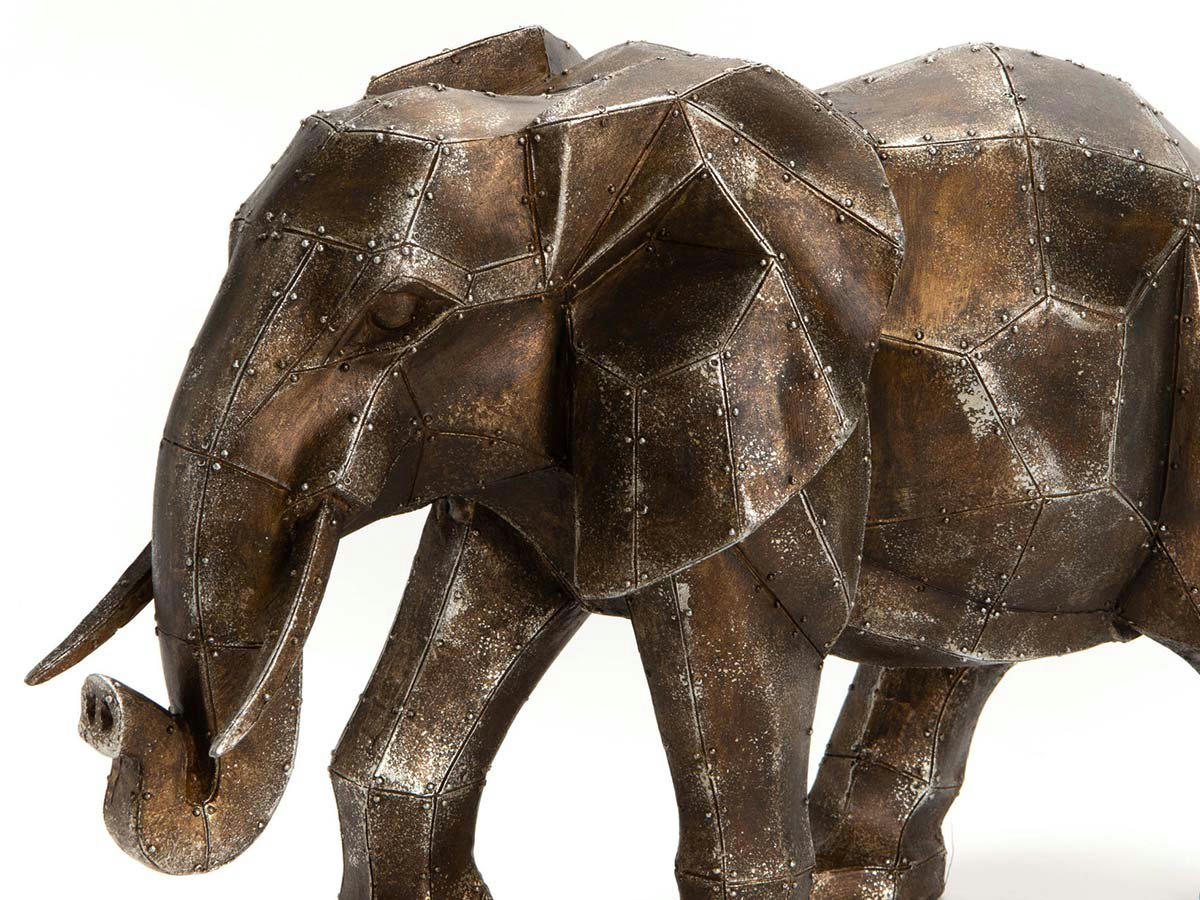 - Eléphant déco Afrique en résine  cuivre