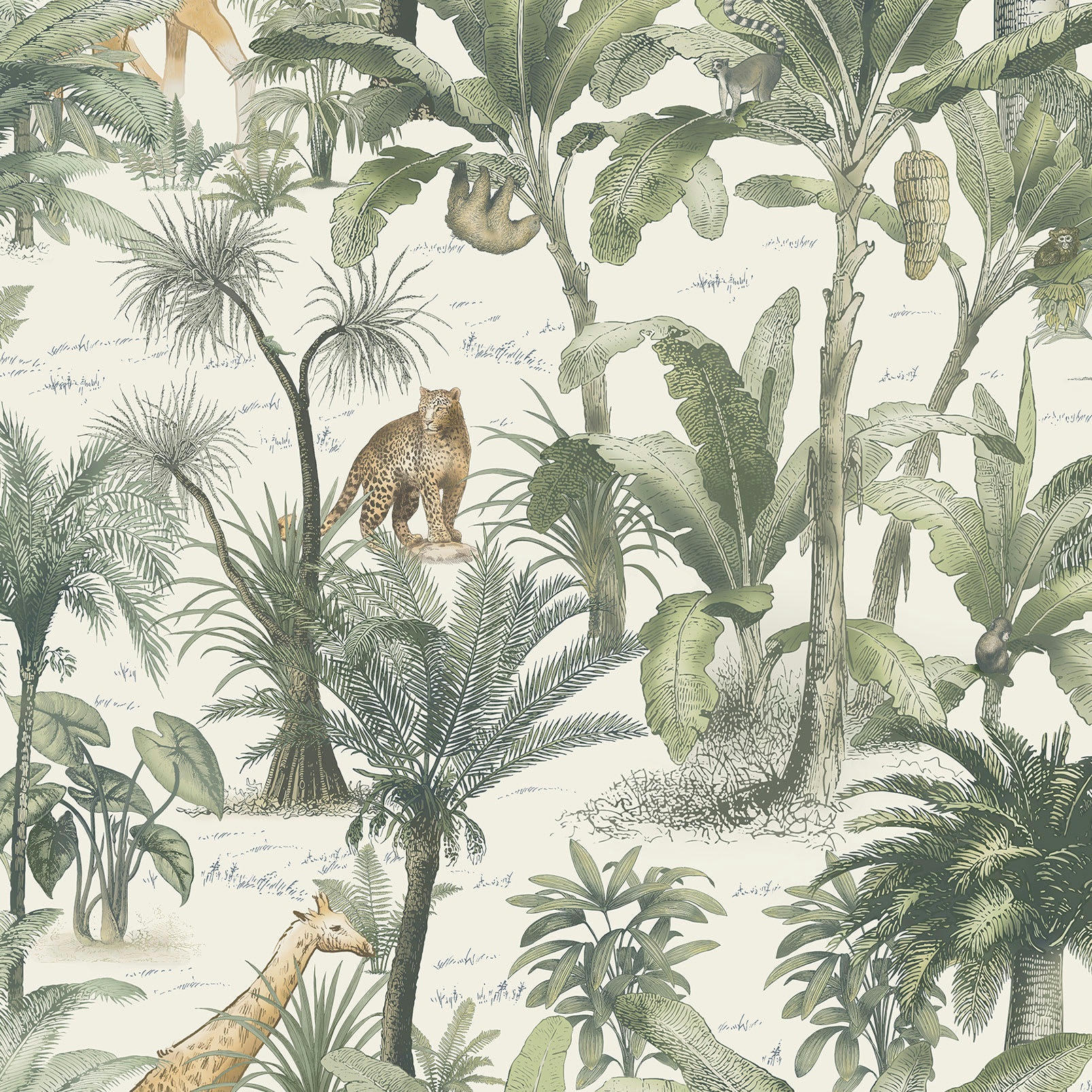 - Papier peint La jungle et ses animaux 1,6x10 mètrescm