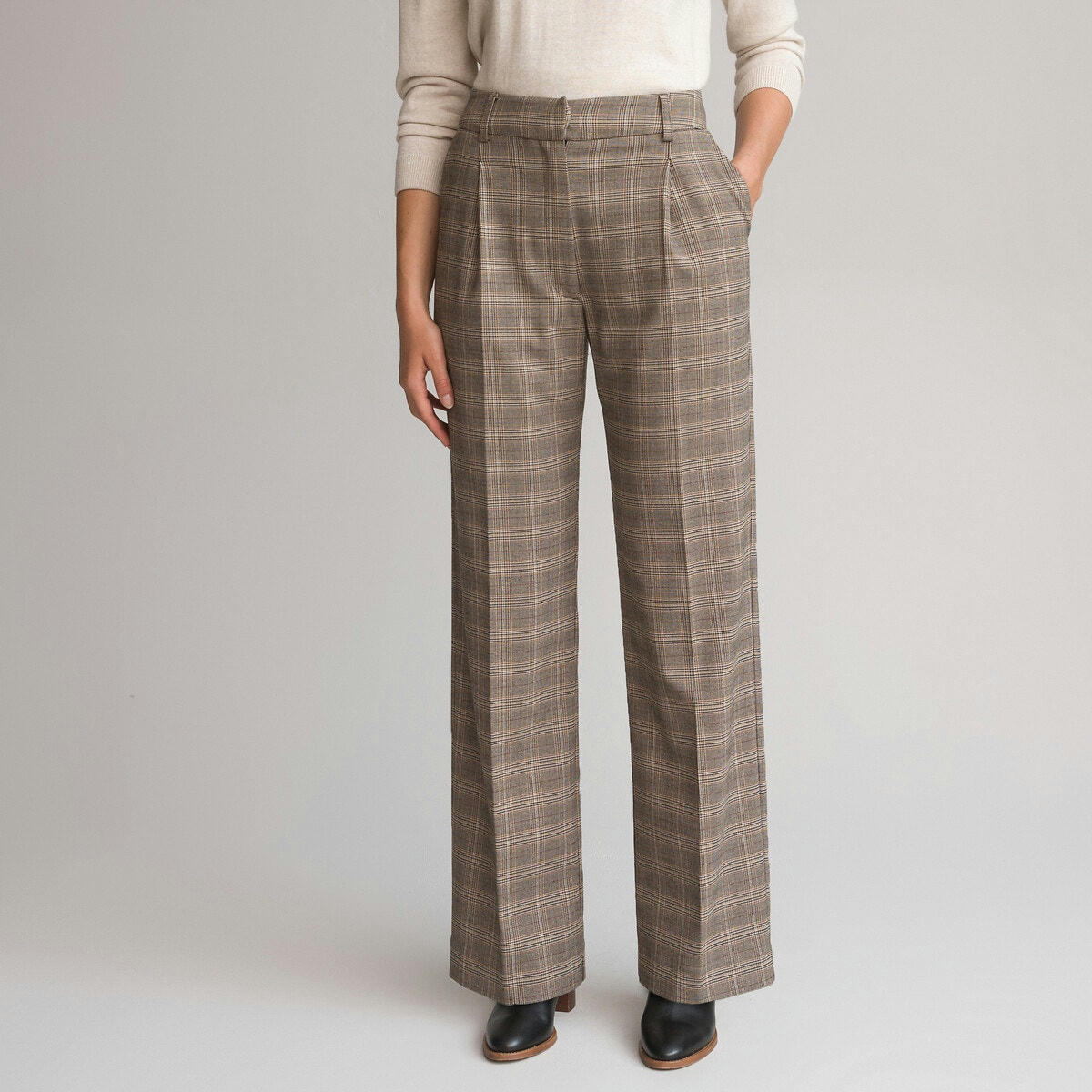Pantalon large à carreaux