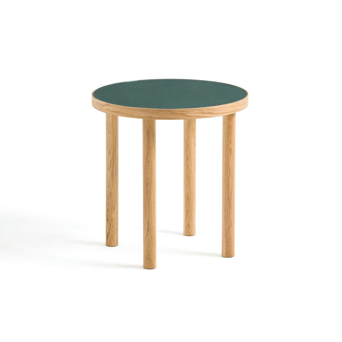 Bout de canapé chêne et verre, Evergreen