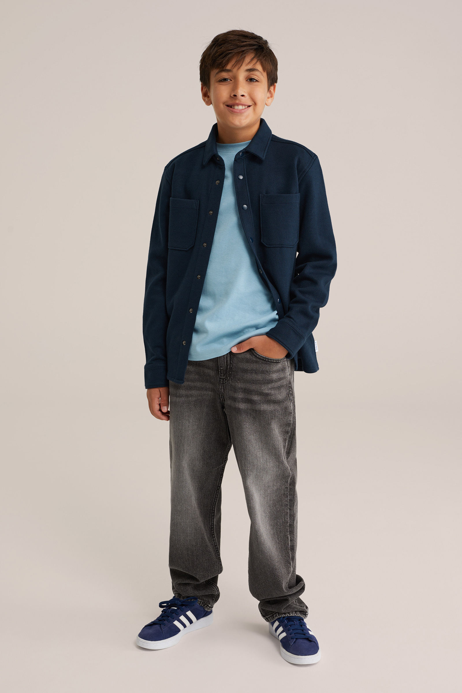 Jongens sweat overshirt met structuur