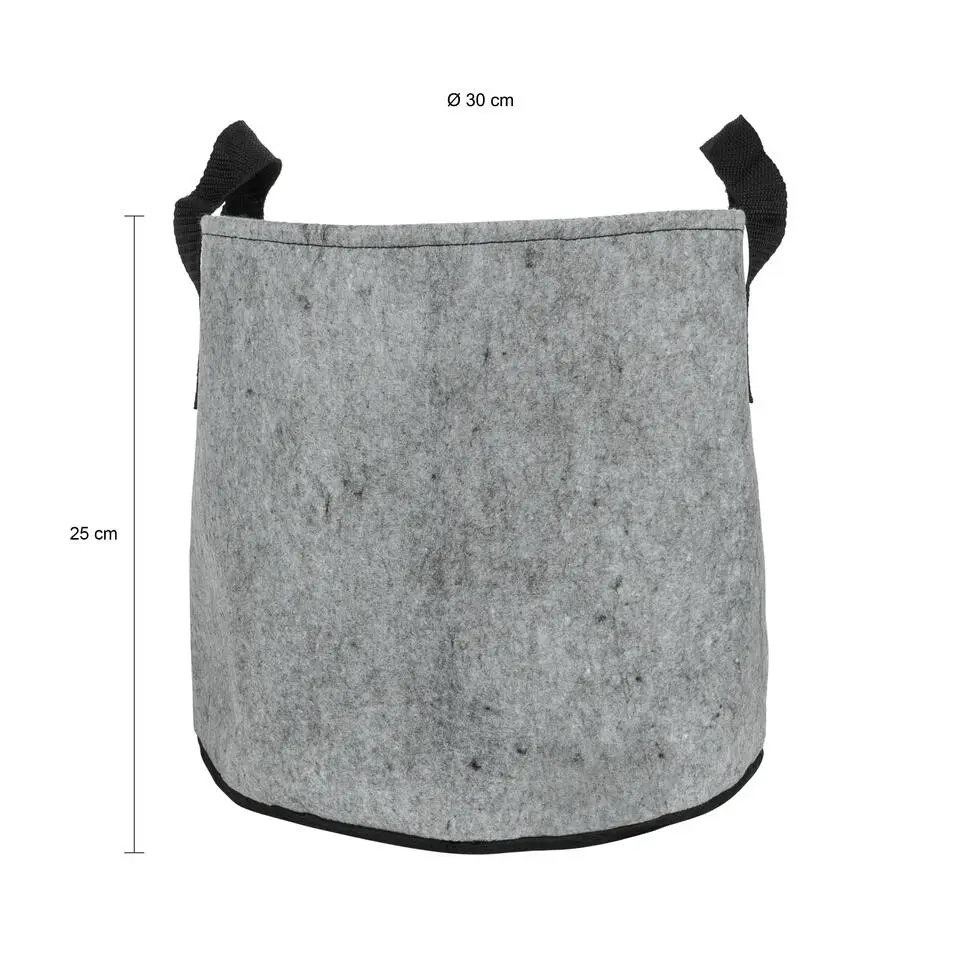 QUVIO Plantenzak - 30 x 25 cm - Vilt - Grijs