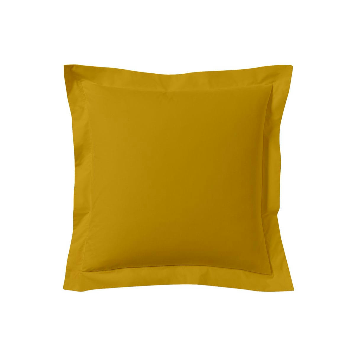LES UNIS - Taie d'oreiller unie en coton jaune curry 63x63